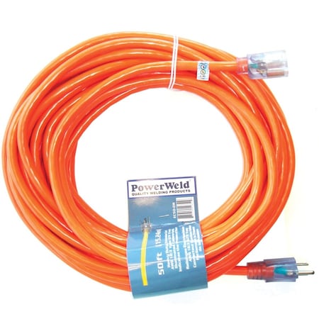 Powerweld SJTW Extension Cord, 12 AWG, Indoor/Outdoor, 12/3, 1 Outlets, Orange, 25 ft EC25-OR